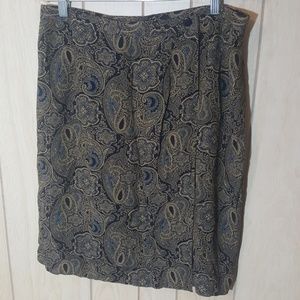Talbots Sarong Wrap Skirt Paisley Print 12